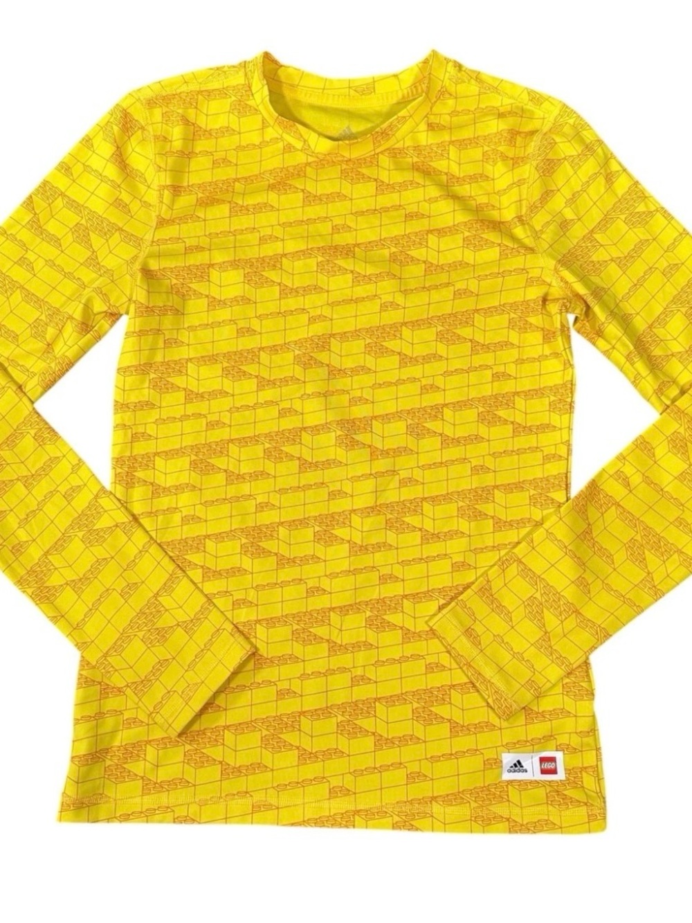 Adidas Lego Kids' Yellow Long Sleeve Graphic Top Sz M